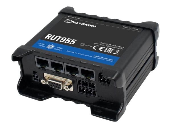 Teltonika RUT955 - Trådløs ruter - WWAN PPP 2,4 GHz - DIN-skinnemonterbar