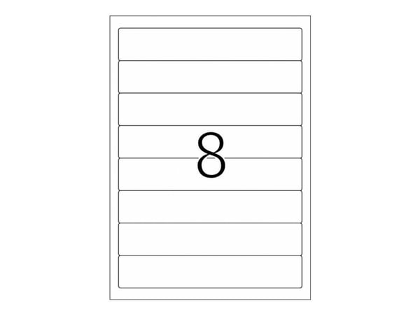 HERMA Special - Papir - matt - permanent selv-adhesiv - hvit - 192 x 34 mm 800 etikett(er) (100 ark x 8) opake arkivmappeetiketter