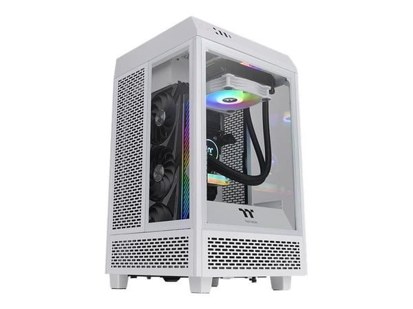 Thermaltake The Tower 100 Snow - Tower - mini-ITX - sidepanel med vindu (herdet glass) - ingen strømforsyning (PS/2) - USB/lyd