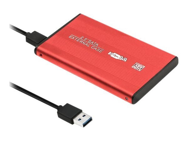 Qoltec - Lagringspakning - 2.5" - SATA 6Gb/s - USB 3.0 - rød