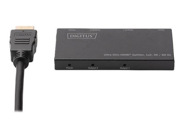 DIGITUS Ultra Slim HDMI Splitter DS-45322 - Video/lyd-splitter - 2 x HDMI - stasjonær