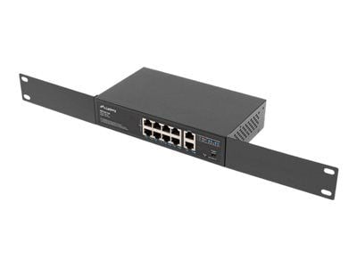 Lanberg RSFE-8P-2GE-120 - Kytkin - valvomaton - 2 x 10/100 (uplink) + 8 x 10/100 (PoE+) - pöytä, seinäasennettava - PoE+ (120 W)