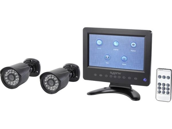 Sygonix SY-4600588 AHD overvåkningskamera-sett 2-kanals med 2 kameraer 1280 x 720 (SY-4600588)