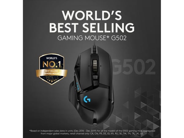 Logitech® | Gaming Mouse G502 Hero - 11 knappar - Kabel - USB - Sortera