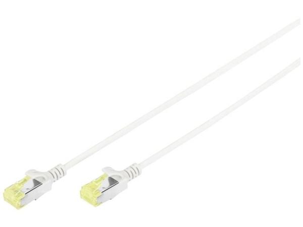 DIGITUS - Koblingskabel - RJ-45 (hann) til RJ-45 (hann) - 10 m - 3.65 mm - U/FTP - CAT 6a - halogenfri, formstøpt, uten hindringer - grå