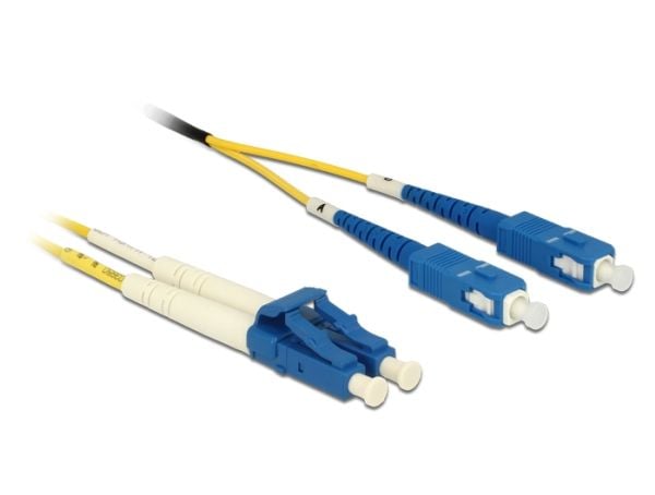 Delock - Nettverkskabel - LC-enkeltmodus (hann) til SC-enkeltmodus (hann) - 1 m - fiberoptisk - 9 / 125 micron - OS2 - halogenfri - gul