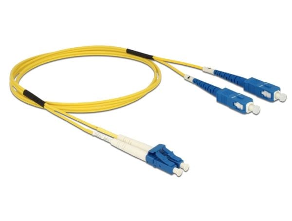 Delock - Nettverkskabel - LC-enkeltmodus (hann) til SC-enkeltmodus (hann) - 1 m - fiberoptisk - 9 / 125 micron - OS2 - halogenfri - gul