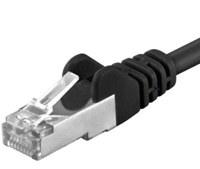 PremiumCord - Patch-kabel - RJ-45 (hane) till RJ-45 (hane) - 2 m - SFTP, PiMF - CAT 6a - formpressad, hakfri - Pantone-svart
