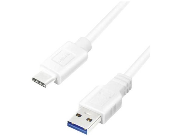 LogiLink CU0177, 3 m, USB A, USB C, USB 3.2 Gen 2 (3.1 Gen 2), 5000 Mbit/s, Valkoinen
