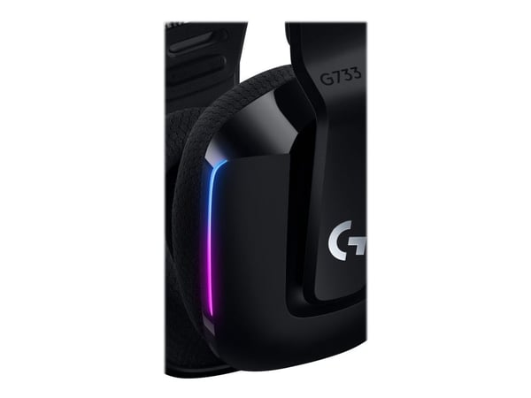 Logitech G G733 LIGHTSPEED Wireless RGB Gaming Headset - Hodesett - full størrelse - 2,4 GHz - trådløs - svart