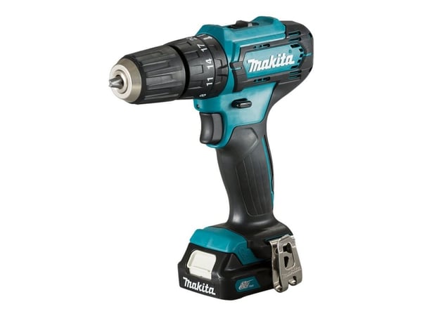 Makita - Iskukone - akkukäyttöinen - 2-nopeuksinen - avaimeton porakone 10 mm - 30 N-m - 2 akkua - 12 V