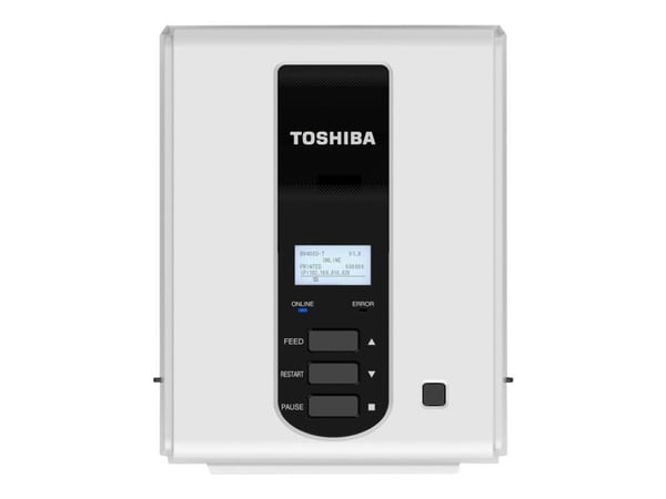 Toshiba TEC BV410D - Etikettskriver - direktetermisk - Rull (11,8 cm) - 300 dpi - inntil 127 mm/sek - USB 2.0, LAN - hvit