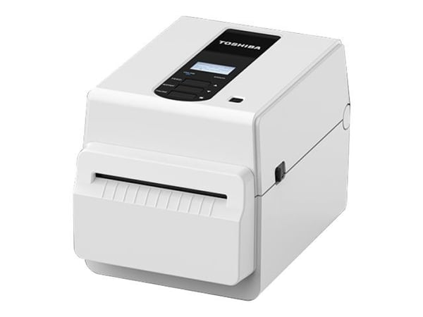 Toshiba TEC BV410D - Etikettskriver - direktetermisk - Rull (11,8 cm) - 300 dpi - inntil 127 mm/sek - USB 2.0, LAN - hvit