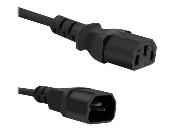 Qoltec - Johdinsarja - IEC 60320 C13 til IEC 60320 C14 - AC 250 V - 10 A - 3 m - 3 m