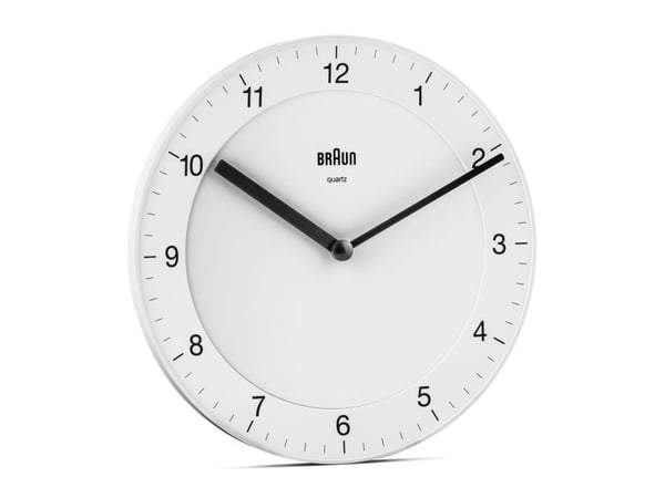 Braun BC06W, Vägg, Quarts-klocka, Rund, Vit, Vuxna, AA