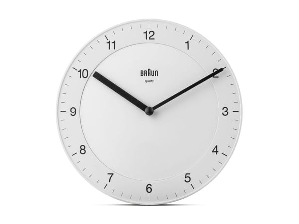 Braun BC06W, Vegg, Kvartsklokke, Rund, Hvit, Voksne, AA