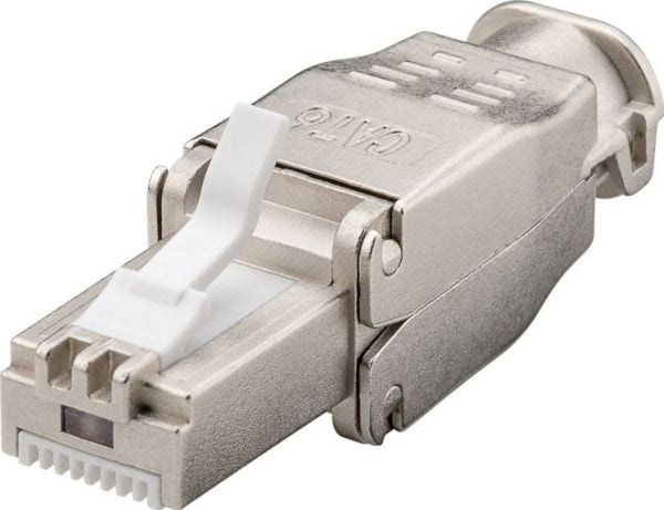 Goobay 38293, RJ45 hane (8P8C), Grå, Hvid, Plast, Cat6, U/FTP (STP), Guld
