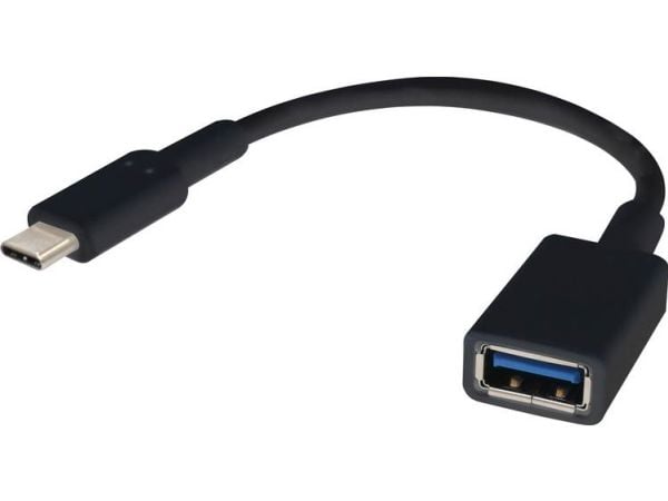 Renkforce RF-4455819, 0,15 m, USB C, USB A, USB 3.2 Gen 1 (3.1 Gen 1), 5000 Mbit/s, Sort