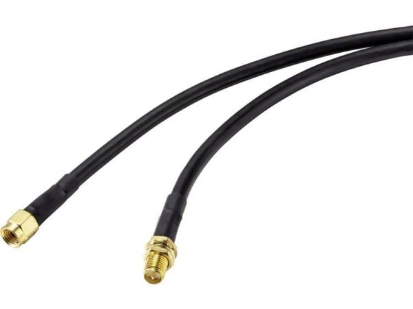 SpeaKa Professional SP-9226160, 2 m, RG-58/U, RP-SMA, RP-SMA, Sort