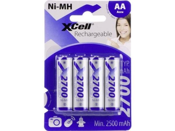 XCell 118740 AA-batteri til hjemmebruk, oppladbart NiMH (nikkel-metallhydrid)