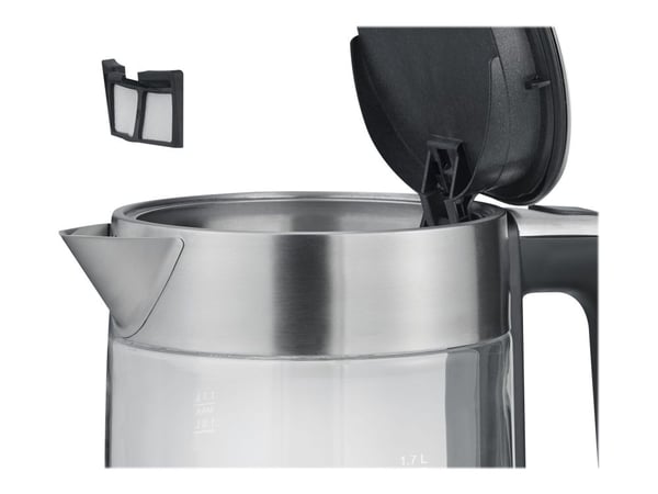 SEVERIN WK 3420 - Kjele - 1.7 liter - 2.2 kW - glass/brushed stainless steel/black