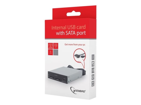 Gembird - Kortleser - alt-i-1 - 3,5" (MMC, RS-MMC, SD, SDHC, SDXC, miniSD, MMC II, TransFlash, MS, MS PRO, MS Duo, MS PRO Duo, microSD, microSDHC, ...