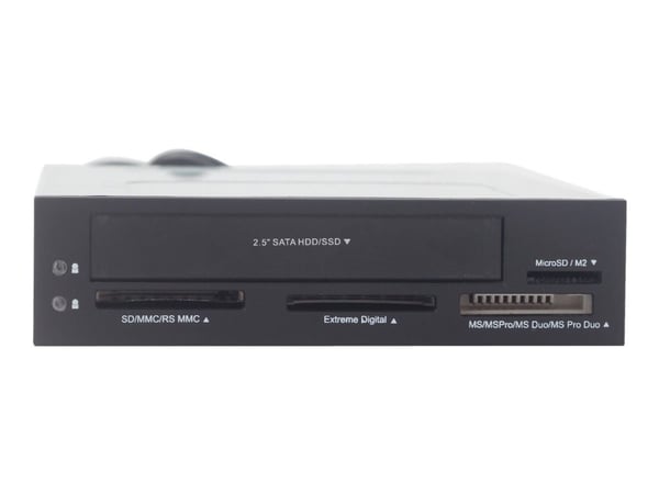 Gembird - Kortleser - alt-i-1 - 3,5" (MMC, RS-MMC, SD, SDHC, SDXC, miniSD, MMC II, TransFlash, MS, MS PRO, MS Duo, MS PRO Duo, microSD, microSDHC, ...