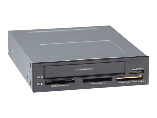 Gembird - Kortleser - alt-i-1 - 3,5" (MMC, RS-MMC, SD, SDHC, SDXC, miniSD, MMC II, TransFlash, MS, MS PRO, MS Duo, MS PRO Duo, microSD, microSDHC, ...
