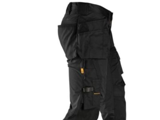 SNICKERS WORKWEAR 6142 AllroundWork Piratbukser i stretch med hylsterlommer, sort, størrelse Str: 50