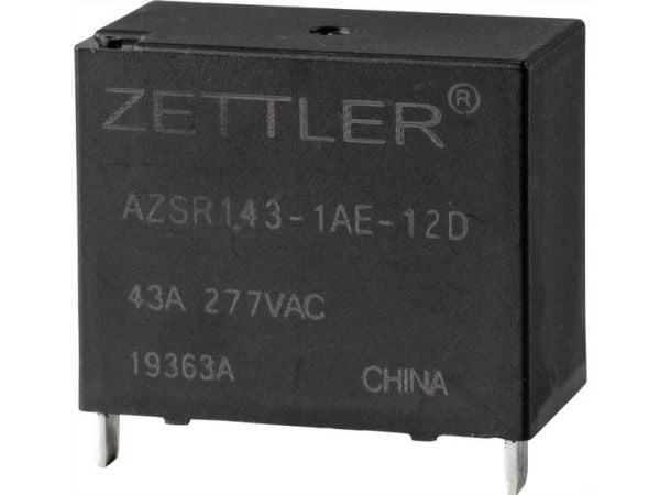 Zettler Electronics AZSR143-1AE-12D kraftrelé 12 V/DC 50 A 1 x slutekontakt, 1 stk