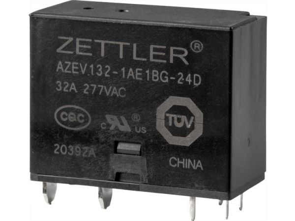Zettler Electronics AZEV132-1AE1BG-24D effektrelé 24 V/DC 32 A, 1x sluttekontakt Zettler Electronics AZEV132-1AE1BG-24D effektrelé 24 V/DC 32 A, 1x sluttekontakt