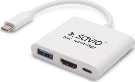 SAVIO AK-48 - Telakointiasema - USB-C - HDMI