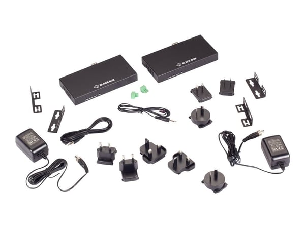 Black Box HDMI 2.0 Extender over Fiber - Sender og mottaker - video/lyd/infrarød/seriell-utvider - RS-232, HDMI, infrarød, CATx - over fiberoptikk ...