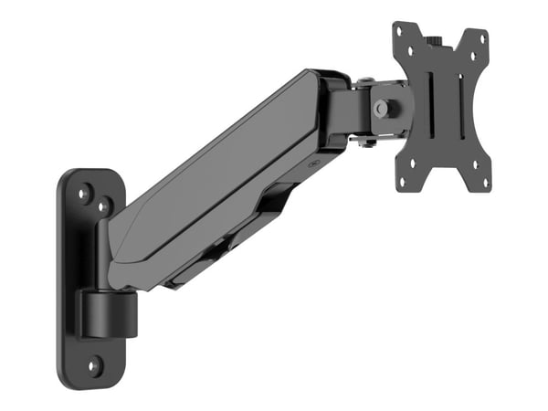 Multibrackets M Monitormount Wall Basic Single - Monteringssats (lutningsvridbar arm, fullrörelsemontering) - för LCD-TV - svart - skärmstorlek: 17...