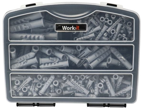Work-it Work>it® assorterade pluggar i sortimentskasse med 230 delar