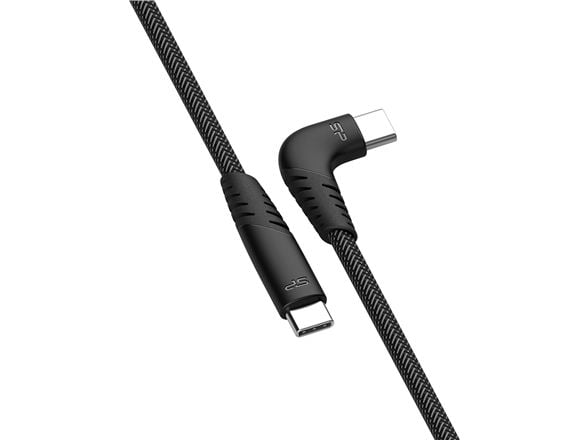 Silicon Power Boost Link LK50CC - USB-kabel - USB-C (hann) til USB-C (hann) vinklet - USB 2.0 - 1 m - USB Power Delivery (3A, 60W) - grå