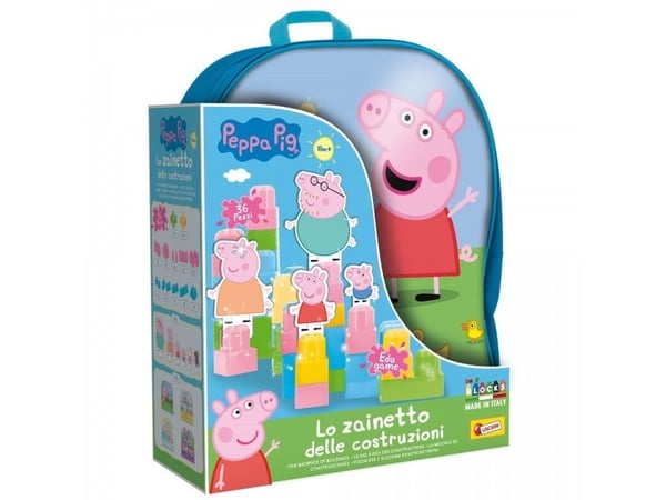 Lisciani LEAVES PIG PEPPA BACKPACK WITH CONSTRUCTION BLOCKSilla varustettuna