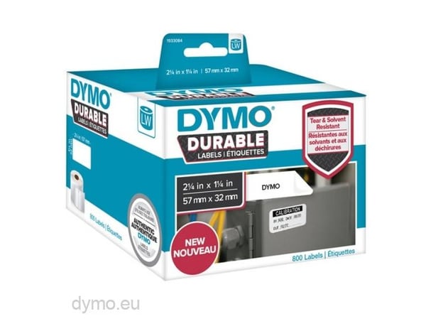DYMO - Polypropylen (PP) - sterkt adhesiv - svart på hvitt - 32 x 57 mm 800 etikett(er) (1 rull(er) x 800) merkelapper - for DYMO LabelWriter 310, ...