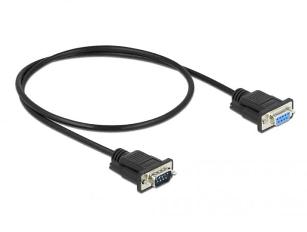 DeLOCK 86613, Musta, 0,5 m, RS-232, RS-232, Uros, Naaras