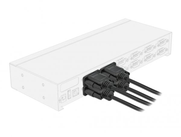 DeLOCK 86613, Musta, 0,5 m, RS-232, RS-232, Uros, Naaras