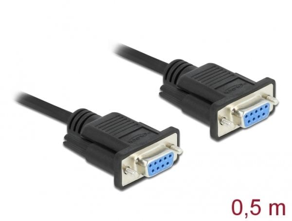 DeLOCK 86614, Musta, 0,5 m, RS-232, RS-232, Uros, Uros