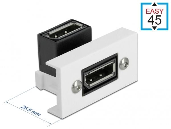 Delock - Easy 45 - click i-moduuli - DP - valkoinen, RAL 9003