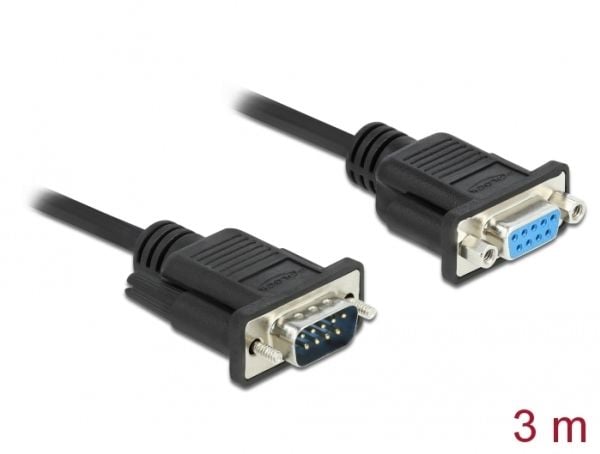 DeLOCK 86617, Musta, 3 m, RS-232, RS-232, Uros, Naaras