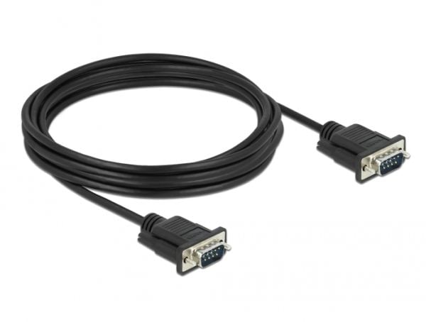 Delock - Seriell kabel - DB-9 (hann) til DB-9 (hann) - 4 m - tommelskruer - svart