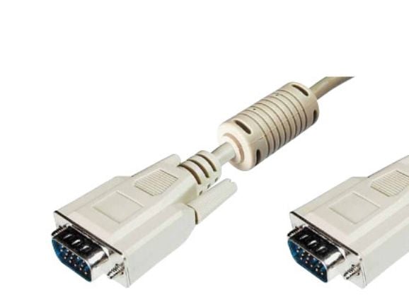 DIGITUS - VGA-kabel - HD-15 (VGA) (hann) til HD-15 (VGA) (hann) - 3 m - formstøpt - beige