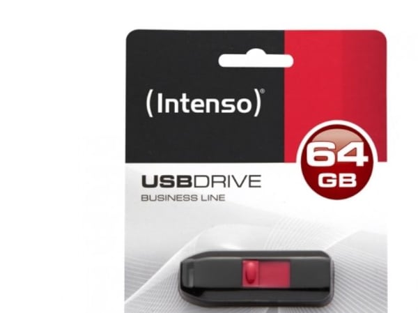 Intenso Business Line - USB-flashstasjon - 64 GB - USB 2.0 - svart, rød