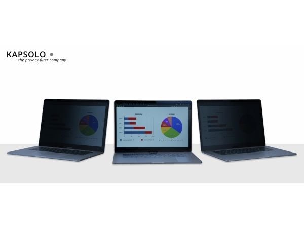 KAPSOLO standard 15,6, KAP10687 skjermfilter 39,6 cm (15.6") Rammeløst skjermfilter 3H, 39,6 cm (15.6"), 16:9, Laptop, 3H, Privatliv, 31 g