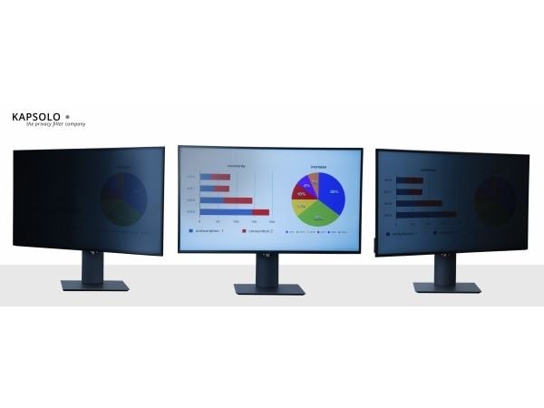 KAPSOLO Privacy 2-vägs plug-in? sekretessfilter 60,96cm (24,0") Wide 16:9 Skärmskydd, Screen Protection, 61 cm (24"), 16:9, Skärm, 3H, Avskildhet, ...