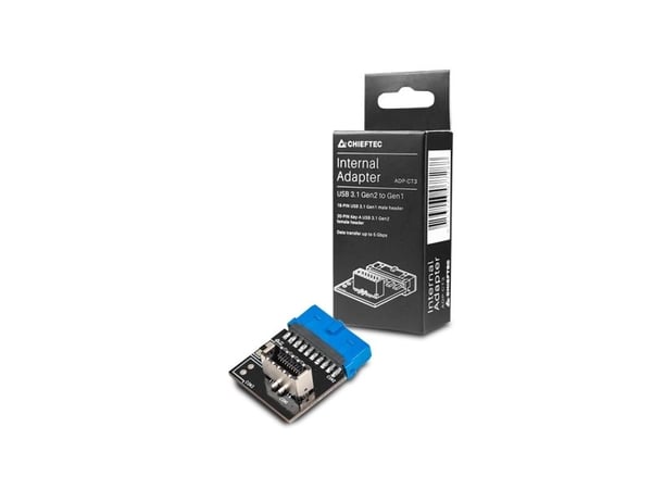 Chieftec ADP-CT3 - Intern USB-adapter - 19-pins USB 3.1-plugg (hann) til 20-stifts USB 3.1-header (hunn)