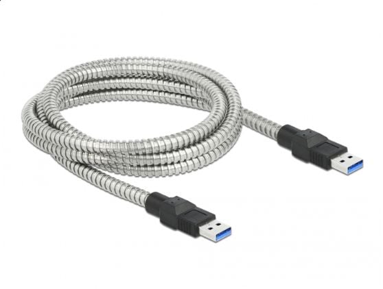 Delock - USB-kaapeli - USB Type A (han) til USB Type A (han) - USB 3.2 Gen 1 - 2 m - sølv